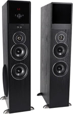Rockville TM80B Powered Home Theater Tower Speaker System, Black, 800W, 8" Subwoofers, Bluetooth, USB/SD Playback, FM Radio, Remote Control, Karaoke Ready, Perfect for Home Entertainment