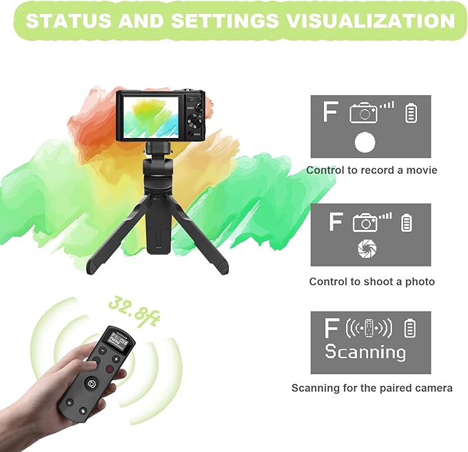 Remote Control for Fujifilm Camera,USB-C Rechargeable Wireless Shutter Release with OLED Screen for Fujifilm Fuji X100VI,X-T5,X-T4,X-T3,X-T50,X-T30II, X-T30,X-S20,X-S10,X-H2S,X-H2,X-E5 (Black)