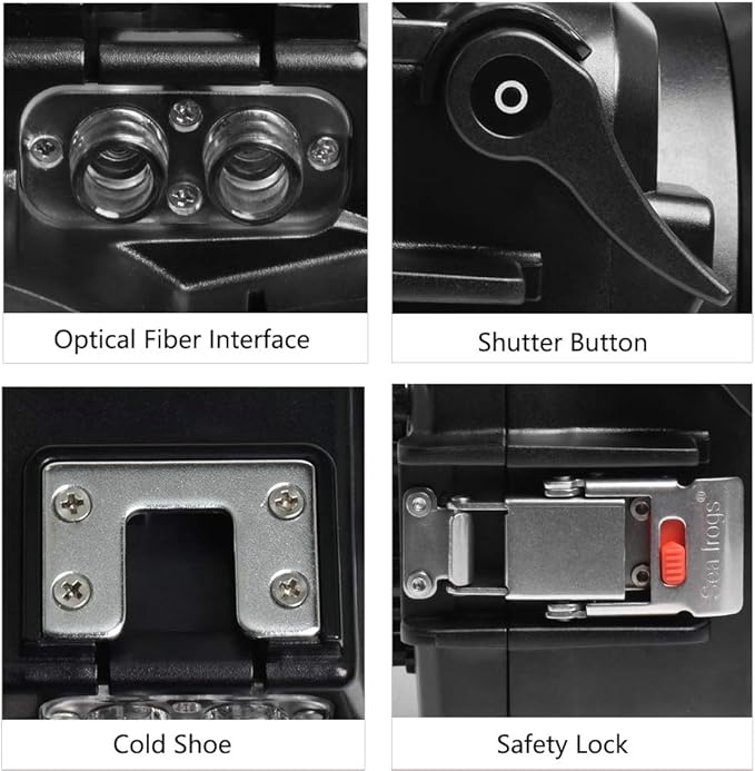 Sea frogs Underwater Camera Case Compatible with Canon EOS M6 Mark II 100MM IPX8 40m/130ft Maximum Diving Depth Waterproof Camera Housing for Diving, Surfing, Rowing, Skiing