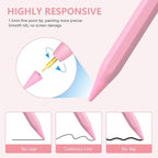 Stylus Pen for iPad 2018-2023 With Palm Rejection, Active Pencil for iPad Pro 11/12.9 Inch, Air 5th/4th/3th Gen, Mini 6th/5th Gen, 10th/9th/8th/7th/6th Generation (Pink)