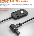 for Canon RS-80N3 Shutter Release Cable R5 R5C R5II 5DIV 5D3 5D2 6DII Remote Camera Small Shutter Release Control 11.8in/30cm Cable Remote Wired Button 1DX Mark II,1ds ii (RC301-N3 11.8in/30cm)