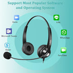Callez 3.5mm Headset with Microphone Noise Cancelling for Cell Phone PC Laptop, Stereo Computer Headphones for iPhone Samsung Mac Call Center Office Skype, in-line Control, Clear Chat