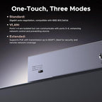 UGREEN Ethernet Switch, 6 Port PoE Switch, 4 PoE+@60W and 2 Gigabit Uplink, Plug & Play, Auto/VLAN/Extend Mode, Sturdy Metal, Desktop or Wall Mount Network Splitter Hub for Security Camera, IP Phone