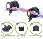 12Pcs Magnetic Zip Tie Mounts - Magnetic Cable Wire Management Bases Heavy Duty Multipurpose Wires Cables Holder Magnetism Wire Clamps with 50pcs Cable Ties (Total 62 Pieces,22 mm)