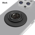 Magnetic Phone Grip Compatible with MagSafe, Magnetic Phone Ring Holder Finger Kickstand Wireless Charging Compatible, Double Cell Phone Rings Gripper Stand for MagSafe iPhone - Sparkle Black