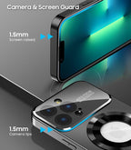 Magnetic for iPhone 13 Pro Case, Built-in Camera Lens Protector, Compatible with MagSafe, Logo View, Military Grade Protective Phone Cover, Black