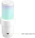 COMICA EJoy Uni A USB Microphone for Computer and Smartphone,RGB Cardioid Condenser Gaming Mic for Podcasting,Streaming,Recording,Music Creation,with Boom Arm Stand-White