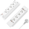 HHSOET 16 in 1 Recessed Power Strip Flat Plug, 30W Fast Charging Furniture Outlet with USB, Conference Recessed Surge Protection with 8 AC Plugs, 4 USB Ports 4 USB-C, 10ft Power Cord.(White)