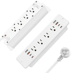 HHSOET 16 in 1 Recessed Power Strip Flat Plug, 30W Fast Charging Furniture Outlet with USB, Conference Recessed Surge Protection with 8 AC Plugs, 4 USB Ports 4 USB-C, 10ft Power Cord.(White)