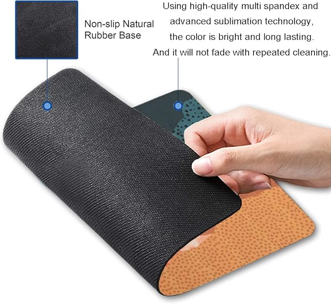 Mouse Pad, Colorful Abstract Mountain Mouse Pads, Square Washable Cloth Personalized Mouse Mat with Design, Gaming Office Home Non-Slip Rubber Base Computer Mousepad