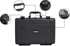 MEIJIA Portable Waterproof Protective Case,Hard Camera Case,Customized Fit Foam Inserted, Elegant Black,Fit for Camera, Equipments, Lens,Drones(Black)