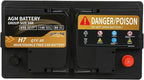 Weize Platinum AGM Battery BCI Group 94R - 12v 80ah H7 Size 94R Automotive Battery, 140RC, 850CCA, 36 Months Warranty, Dimensions 12.4" L x 6.89" W x 7.48" H