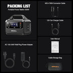 GRECELL Portable Power Station 300W, 230Wh LiFePO4 (LFP) Battery, 1.5hrs Fast Charging, 2 Up to 300W(Peak 600W) AC Outlets, Solar Generator for Outdoor Camping/RVs/Home Use