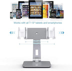 KABCON Tablet Stand Holder, Tightness Adjustable Multi-Angle Foldable Eye-Level Aluminum Solid Tablets Stands Dock for 4''-14''Tablets/Phone, iPad Series,Samsung Galaxy Tabs,Kindle Fire,Etc.