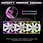 Jungle Leopard Interstellar V3 120mm PC Case Fan Infinity Mirror Module Daisy-Chain 120mm RGB PWM Fan Triple Pack Suitable for Computer Case & 360mm AIO Cooler(White-3Pack