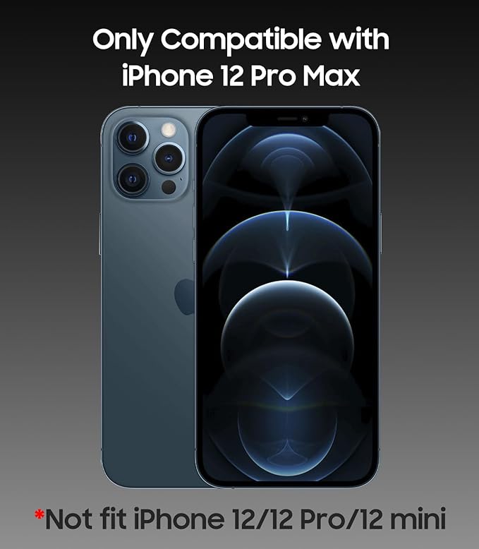 Magnetic for iPhone 12 Pro Max Case, Compatible with MagSafe, Built-in Camera Lens Protector, Logo View, Military Grade Drop Proof Phone Case Cover, Titanium Gray