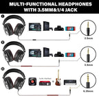 OneOdio Hi-Res Over Ear Headphones for Studio Monitoring and Mixing, Sound Isolation, Protein Leather Earcups, 50mm Driver Unit, Wired Headphones for AMP Guitar Keyboard (Pro-50 Black)