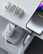[MFi Certified] 36W USB C to Lightning Cable Adapter, Support Data Sync/PD Fast Charging Compatible with iPhone iPad AirPods, with Anti-Lost Holder - Black 3 Pack