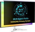 27 Inch Computer Privacy Screen for 16:9 Computer Monitor, Anti-Blue Light Monitor Privacy Screen Filter, Anti-UV Computer Screen Privacy Shield, Hanging Type