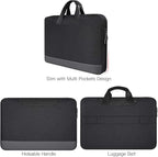 14 15 Inch Waterproof Laptop Sleeve Men Women TSA Briefcase for MacBook Pro 14 M4/M3/M2/M1, Macbook Air 15 M4/M3, Dell Inspiron 14/XPS 15, Lenovo Acer HP ASUS Chromebook 14 Carring Case, Black