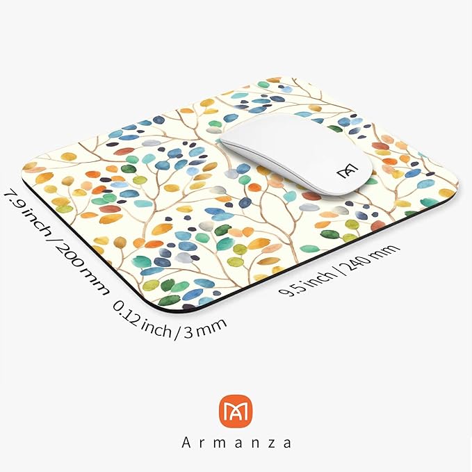 Square Mouse Pad Colorful Forest,Personalized Premium-Textured Custom Mouse Mat Design,Washable Mousepad Cloth,Non-Slip Rubber Base Computer Mouse Pads for Wireless Mouse