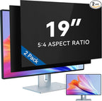 [2-Pack] 19 Inch Computer Privacy Screen Filter for 5:4 Widescreen Monitor, IPROKKO Removable 19inch Anti Blue Light Glare Privacy Shield, Anti Spy Security Protector for Hp Dell Asus Acer Samsung