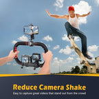 Zeadio Handheld Stabilizer, Versatile Grip Rig with Carrying Case, Compatible with All Smartphones and Action Cameras
