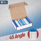 Everest 45° Angled RJ45 Cat5e Keystone Jacks 10-Pack in Blue - Slim Profile Female RJ45 Connectors - Cat 5e Keystone Jack - Compatible with 45° Angled Speed Termination Tool - 45Term (B0BL3GS7ZY)