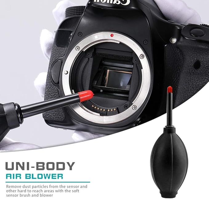 Professional Camera Cleaning Kit (with Waterproof Case),Including Cleaning Solution/5 APS-C Cleaning Swabs/Lens Pen/Air Blower/Cleaning Cloth for DSLR Cameras(Canon,Nikon,Sony)