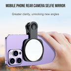 WOWNOVA Clip Selfie Mirror for Phone Back Camera - Live Streaming, Vlogging, HD Reflective Clip Compatible With iPhone Rear Camera, 2.36"