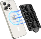 for Magnetic Silicone Suction Phone&Case Adhesive Mount - iPhone & Android,Hands-Free, Strong Grip Holder for Selfies & Tiktok Videos-2.35″x3.55″,Black