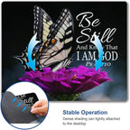 Hokafenle Mouse Pad, Butterfly Mouse Pad with Inspirational Quote Design, Square Waterproof Cloth Mouse Mat Non-Slip Rubber Base Computer MousePads for Office Laptop, Psalm 46:10