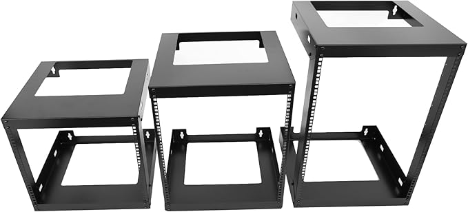 15U Wall Mount Open Frame 19 Inch Server Equipment Rack Wall Mountable Heavy Duty Design - Holds All Networking & AV Gear - Open Frame Includes 2 1U 12in Vented Shelves & Mounting screws(WALL RACK15U)