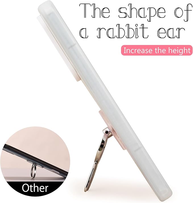 Rabbit Phone Grip - EI Sonador Clear Cell Phone Ring Holder Transparent Stand Finger Sticky Grip (2 Black Rabbit)