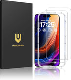 UNBREAKcable 2-Pack Screen Protector for iPhone 15 Pro, Double Shatterproof Tempered Glass [Easy Installation Frame] [9H Hardness] [99.99% HD Clear] [Case Friendly] for iPhone 6.1 inch