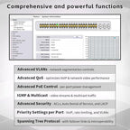 48 Port Gigabit PoE Switch Managed, with 48 PoE+ Ports @400W, 6 10G SFP Slots, IPv6 Static Routing, Desktop or Rackmount