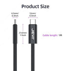 JEYI Thunderbolt 5 Cable 1m/3.3ft 80Gbps,120Gbps Bandwidth 16K/Dual8K,Multi-Screen Display,240W Fast Charging TB5,USB4/3/2,for iPhone 15/16,MacBook Pro/MacBook Air M3/iMac,Dell XPS 13/15(5-Certified)