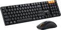 ProtoArc Mechanical Keyboard and Mouse, KM310 Wireless Rechargeable Aluminum Keyboard Mouse, 2.4G+Dual Bluetooth, Low Profile Keys, Red Switches, Multi-Device, for Windows/Mac - Black