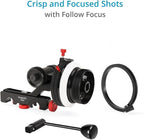 Shoulder Rig Kit w Matte Box & Follow Focus for DSLR Cameras. Ergonomic & Stable, 6” to 9” Convertible Size. Adjustable Handles, ¼” Threads. Comfy Shoulder Pad, Quick Release Plate (FC-03)