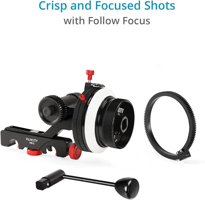 Shoulder Rig Kit w Matte Box & Follow Focus for DSLR Cameras. Ergonomic & Stable, 6” to 9” Convertible Size. Adjustable Handles, ¼” Threads. Comfy Shoulder Pad, Quick Release Plate (FC-03)