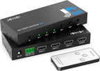 HDMI Switch 3 in 1 Out 4K@60Hz, 3 Ports HDMI Switcher Selector with Remote, Support HDCP 2.2 HD R 10+ Dolby Vision/Atmos 18Gbps CEC for Apple TV Game PC PS4 5 Pro Xbox Roku