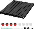 Cable Raceway - Magnetic Cable Management Under Desk with Upgraded Aesthetic Large Hole, Cord Organizer Kit for Hiding Computer, Gaming Desk, Network, Power Cord, TV - 8PCS 8x15.7in Black