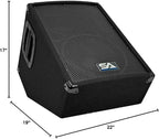 Seismic Audio - SA-10MT-PW-Pair - Pair of Powered 2-Way 10" Floor / Stage Monitor Wedge Style with Titanium Horns