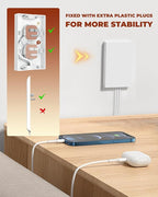 Saker Outlet Concealer Power Strip, 8ft Ultra-Thin Extension Cord with 3 Outlets,1625W, Low-Profile Flat Plug, Wall-Hugging Design for Home, Office, and TV Setup (8ft)