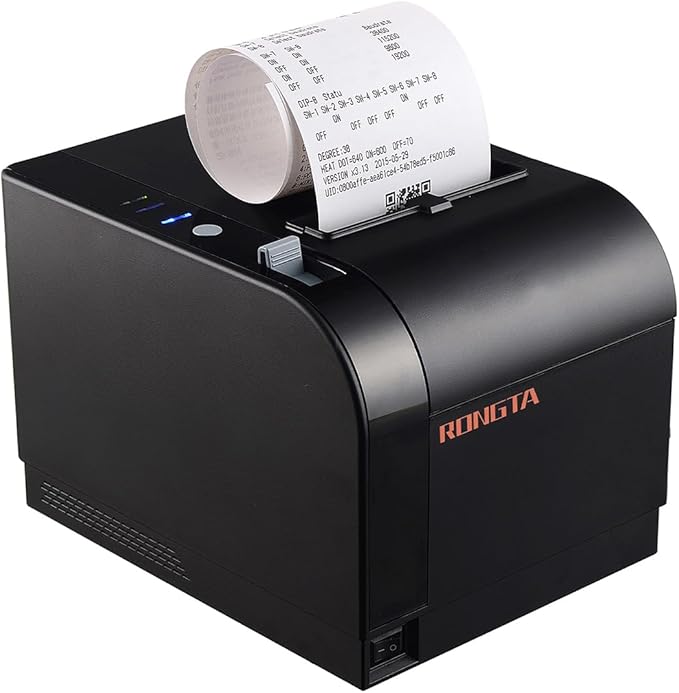 Rongta Thermal Receipt Printer, 80mm Receipt Printers, Thermal Pos Printer with Auto Cutter Support Cash Drawer,USB Serial Ethernet Support ESC/POS, Compatible with Windows/Mac/Linux