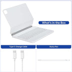 Keyboard Case with Stylus Pen for ipad Air 11-inch (M3 2025,M2 2024)iPad Pro11 in(1st/2nd/3rd/4th Generation) Magic-Style Magnetic Keyboard Case,Multi-Touch Trackpad 10.9” iPad Air 4th/5th Gen.(white)