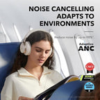 Soundcore by Anker, Space One, Active Noise Cancelling Headphones, 2X Stronger Voice Reduction, 40H ANC Playtime, App Control, LDAC Hi-Res Wireless Audio, Comfortable Fit, Clear Calls, Bluetooth 5.3
