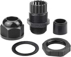 XHF 5 Pcs 1" IP68 Strain Relief Nylon Cord Grip Waterproof NPT Cable Glands Adjustable UL Listed and RoHS Compliant (Black)