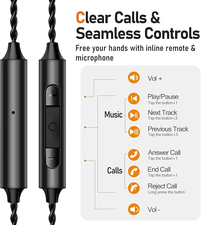 Vibes 202ML Wired Earbuds - HiFi in Ear Headphones for iPhone 5–14, Noise-Isolating Ear Buds w/ Mic - Clear Sound, Deep Bass, Comfort-Fit Earphones - MMCX–Lightning, Silver Plated Cord, Carrying Case