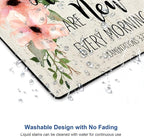Hokafenle Square Mouse Pad, Inspirational Quote Mouse Pad with Floral Design, Motivational Mouse Mat Waterproof Mousepad Non-Slip Rubber Base Mouse Pads for Office Laptop